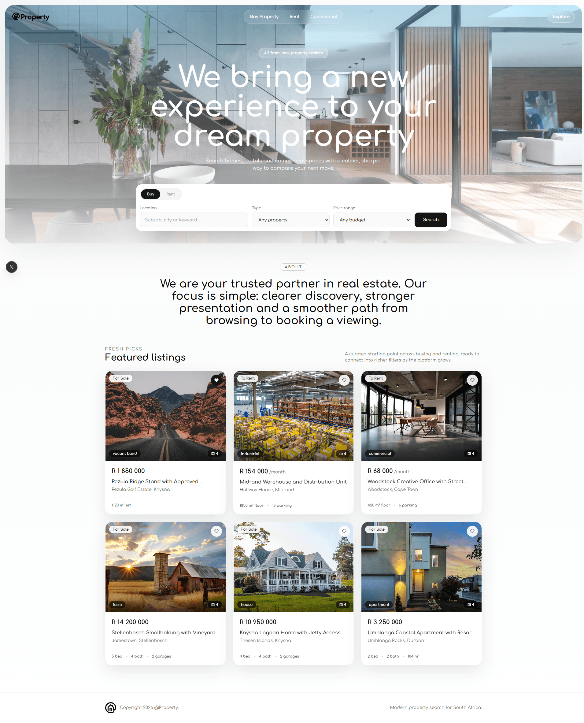 @Property Real Estate Listings Platform screenshot